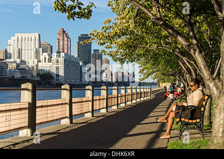 Roosevelt Island Promenade, Roosevelt Island, New York, USA Stockfoto