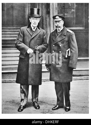 Buckingham Palace State Bankett 31 12 1918 König Georg v. von England mit Präsident Woodrow Wilson von Amerika Stockfoto