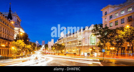 Plaza De La Cibeles (Kybele Quadrat) - Central Post Office (Palacio de Comunicaciones), Madrid, Spanien. Stockfoto