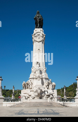 Denkmal am Praça Marques de Pombal, Marquis von Pombal Platz Kreisverkehr, Lissabon, Lissabon, Portugal Stockfoto
