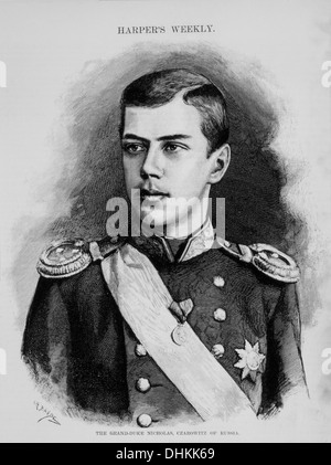 Der Großherzog Nikolaus, Czarowitz von Russland, Portrait, Harpers wöchentlich, Illustration, 1889 Stockfoto