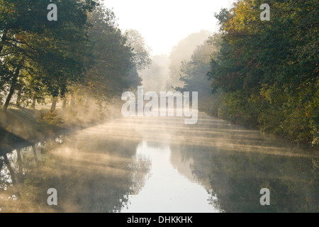 am frühen Morgen auf dem Canal du Midi Stockfoto