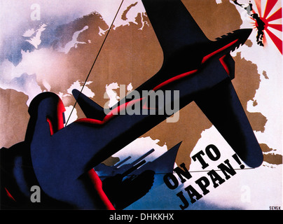 Britische Weltkrieg II-Poster "an Japan!", 1945 Stockfoto