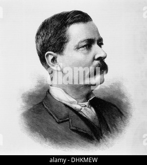 Henry Morton Stanley (1841-1904), Walisisch-US-amerikanischer Journalist und Explorer, Gravur, 1886 Stockfoto