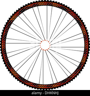 Fahrrad-Rad isoliert auf weißem Hintergrund Stockfoto