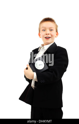 Schüler mit Uhr Stockfoto