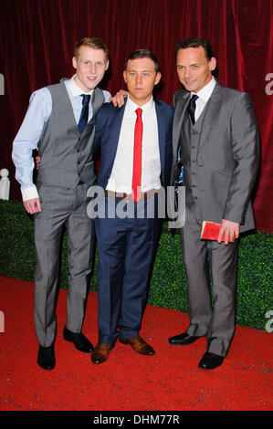 Jamie Borthwick, Joshua Pascoe und Perry Fenwick The British Soap Awards 2012 statt London ITV - Ankünfte London, England - 28.04.12 Stockfoto