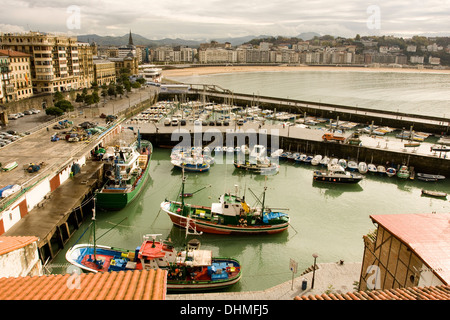 Hafen in Donostia - San Sebastián, Baskenland Stockfoto