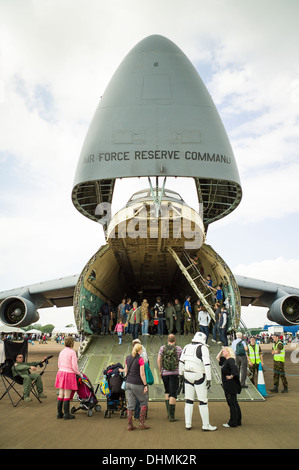 Lockheed C-5 b militärische Luft Schwergut Frachter am Tag der offenen Tür in England UK Stockfoto