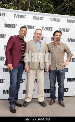 Will Smith, Tommy Lee Jones und Josh Brolin "Men In Black 3" Photocall in Beverly Hills, Los Angeles, Kalifornien - 05.03.12 Stockfoto