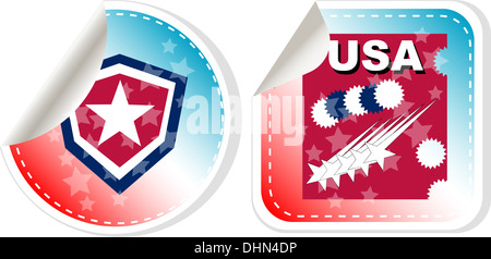 Aufkleber Label set Made in USA Stockfoto