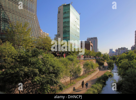 Südkorea, Seoul, Cheong-Gye Stream Stockfoto