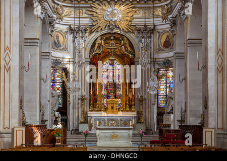 Innenraum der Kirche Saint-Louis-En-l ' Isle, Paris Frankreich Stockfoto