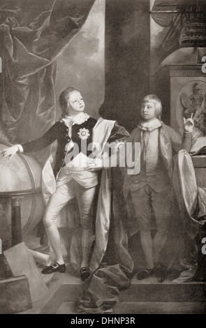 William, Duke of Clarence, später König William IV, und der Prinz Edward, Herzog von Kent und Strathearn, Stockfoto