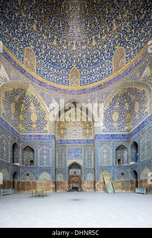 Qibla Kuppel Kammer, Masjid-i-Shah, Isfahan, Iran Stockfoto