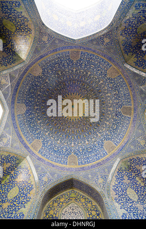 Qibla Kuppel Kammer, Masjid-i-Shah, Isfahan, Iran Stockfoto