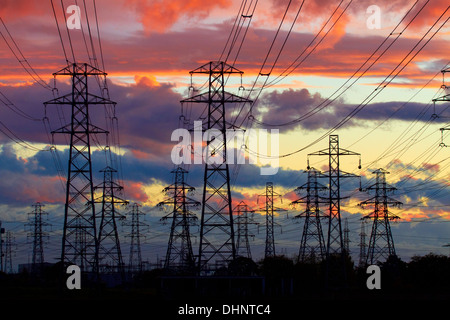 Macht Pylonen, Christchurch, Canterbury, Südinsel, Neuseeland Stockfoto