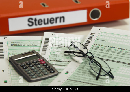 Datei für Steuerunterlagen Stockfoto