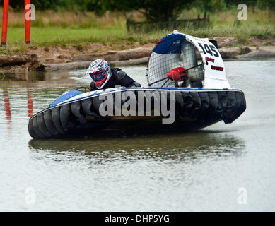 British Hovercraft Racing Championship crash Rennsport Claydon House Buckinghamshire Stockfoto