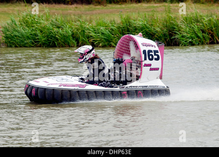 British Hovercraft Racing Championship crash Rennsport Claydon House Buckinghamshire Stockfoto