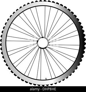 Fahrrad-Rad isoliert auf weißem Hintergrund Stockfoto