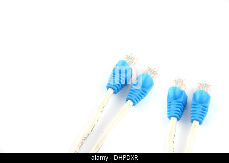 Das Bild der blauen LAN-Kabel. Stockfoto