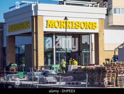 Neuen Morrisons Store in Bau Stockfoto