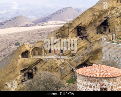 David Gareja, ein Fels gehauene georgische orthodoxe Klosteranlage liegt in der Region Kachetien, Georgia. Stockfoto