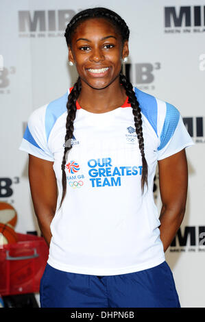 Perri Shakes-Drayton (400 Mtr Hürdenläufer) besucht eine "Men In Black Team GB" Photocall im Ethos Sportzentrum, Imperial College London, England - 16.05.12 Stockfoto