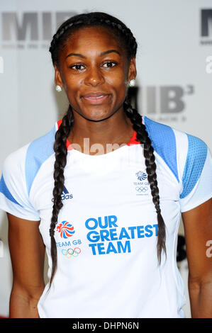 Perri Shakes-Drayton (400 Mtr Hürdenläufer) besucht eine "Men In Black Team GB" Photocall im Ethos Sportzentrum, Imperial College London, England - 16.05.12 Stockfoto