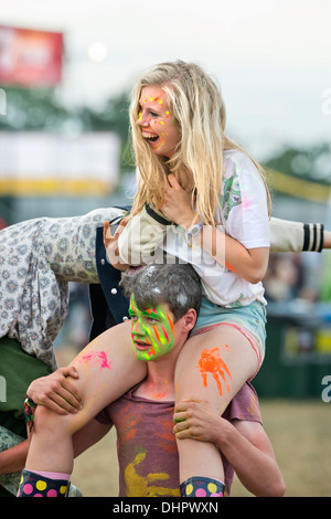 Das Reading Festival - junge Festivalbesucher UK 2013 Stockfoto