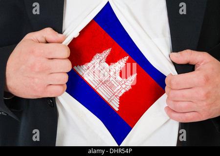 Der kambodschanischen Flagge Stockfoto