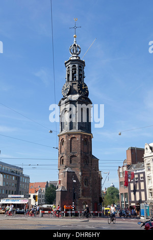 Munt-Turm in Amsterdam, Holland Stockfoto