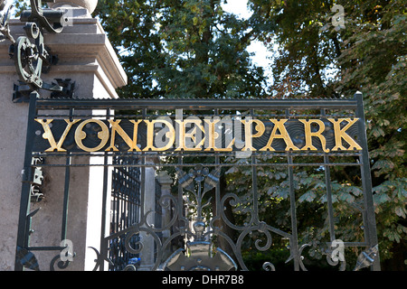 Zaun, der Vondelpark in Amsterdam, Niederlande Stockfoto