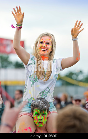 Das Reading Festival - junge Festivalbesucher UK 2013 Stockfoto