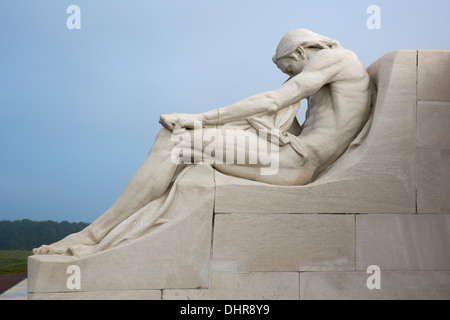 Männliche Statue des Denkmals von Vimy Ridge Stockfoto