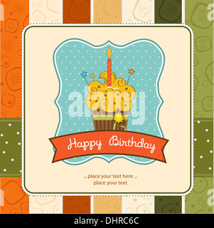 Happy Birthday Cupcake, Vektor-illustration Stockfoto