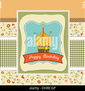 Happy Birthday Cupcake, Vektor-illustration Stockfoto
