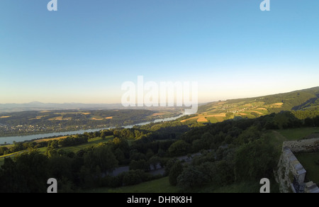 Donauradweg, Radfahren in der Nähe der Donau Fluß, Österreich. Stockfoto