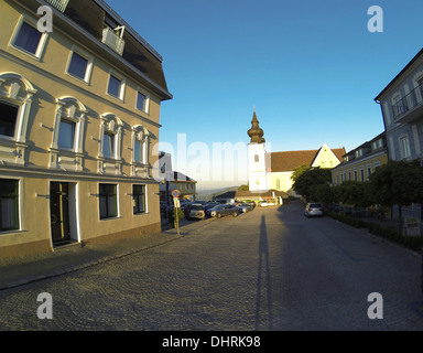 Donauradweg, Radfahren in der Nähe der Donau Fluß, Österreich. Stockfoto