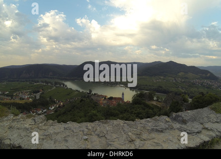 Donauradweg, Radfahren in der Nähe der Donau Fluß, Österreich. Stockfoto