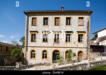 bombardiert, Gebäude, Ostseite, Mostar, Bosnien und Herzegowina, Europa Stockfoto