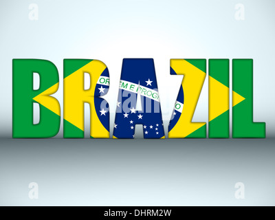 Vektor - Brasilien 2014 Briefe mit brasilianische Flagge Stockfoto