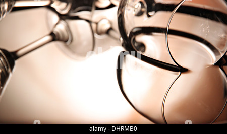 Closeup Bildern Orange Farbe und Glas Hintergrund im Becken. Stockfoto