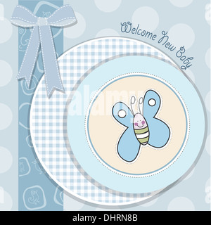 Baby Boy-Dusche-Karte mit Schmetterling im Vektor-format Stockfoto