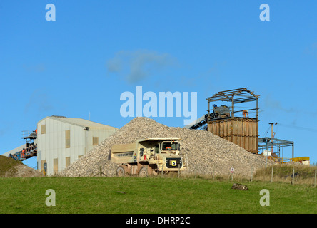 Terex TR35 Muldenkipper. Shap Beck Steinbruch, Shap, Cumbria, England, Vereinigtes Königreich, Europa. Stockfoto