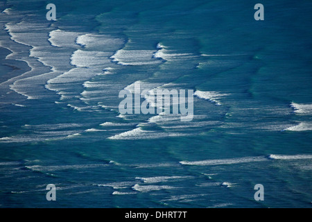 Wellen an der Mündung des Avon und Flüsse Heathcote, Christchurch, Canterbury, Südinsel, Neuseeland Stockfoto