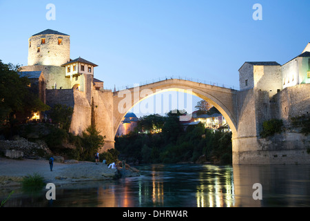 die alte Brücke Mostar, Bosnien und Herzegowina, Europa Stockfoto