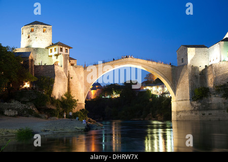 die alte Brücke Mostar, Bosnien und Herzegowina, Europa Stockfoto