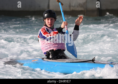 Finale der British Open 2013 - Slalom Kanu, Lee Vally White Water Centre, London am 3. November 2013 Stockfoto